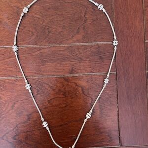 Elegant Silver Necklace with CC emblems